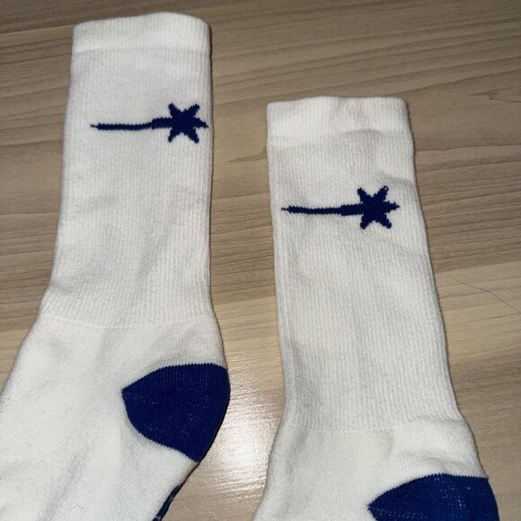Sprinter White Navy Blue Logo Crew Socks - Picture 2 of 4
